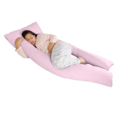 Imagem de Travesseiro Gigante Anatômico 190x80cm Happy Line, Rosa