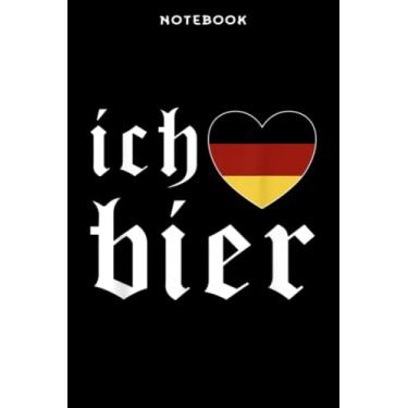 Imagem de Notebook Īch Liēbē Biēr Gērmān Flāg Oktōbērfēst Cōstūmē Bēēr Fēstivāl Mēmē: 6" x 9", over 100 pages/Lined Journal,Management,Notebook Journal,Daily Organizer