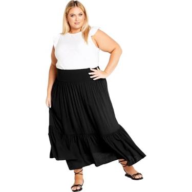 Imagem de AVENUE Saia feminina plus size ISLA, Preto, 48