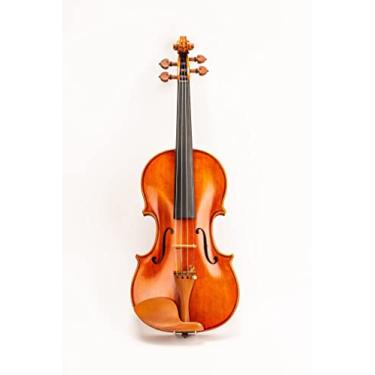Imagem de D Z Strad Violino modelo 220 3/4 com cordas Dominant, arco, estojo, breu e apoio de ombro - tom transparente aberto