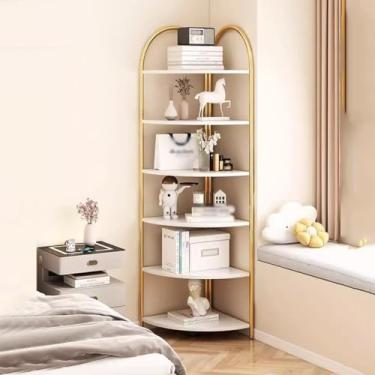 Imagem de Prateleiras de canto vertical de 30 x 30 cm, 5 camadas/6 camadas, prateleira de canto vertical, prateleira de armazenamento moderna para sala de estar para cozinha, escritório, prateleira de exibição