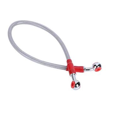 Imagem de Mangueira de óleo de Freio de Motocicleta de 45 Cm, Linha de Tubo de Combustível Universal Com Trança de Aço Inoxidável, Opções de Cores para Motocicleta (45CM cinza)