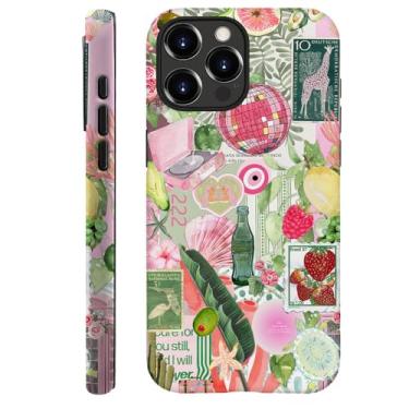 Imagem de Capa de telefone compatível com iPhone 16 Pro Max, fruta verde limão morango colagem para iPhone 16 Pro Max, capa de telefone híbrida resistente a arranhões de 2 camadas