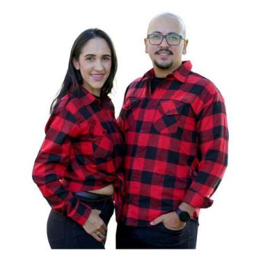 Imagem de Camisa Xadrez Casal Namorados Flanela Mg Longa Festa Junina - Maximus,