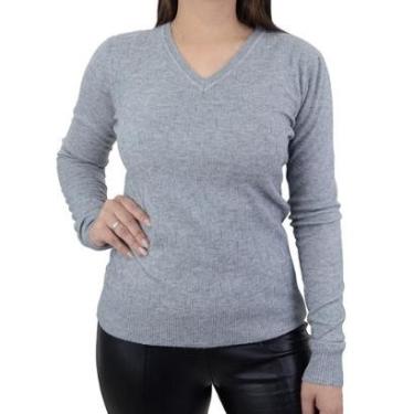 Imagem de Blusa Feminina Facinelli By Mooncity Tricot Cinza - 651024-Feminino