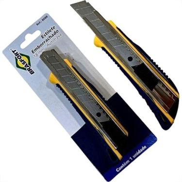 Imagem de Estilete Largo Brasfort Cabo Emborrachado 18Mm - 8088 - BRASFORT / BRA