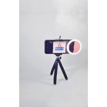 Imagem de Tripé Flexível Selfie Luz Anel Led Ring Light Celular - selfie stick