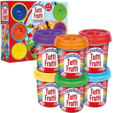 Imagem de 6 Potes Massinhas Tutti Frutti Arco Íris - Super Toys - Supertoys