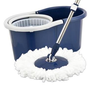 Imagem de Perfect Pro, Mop Tornado, Mop Giratório, Centrífuga 360 com Cesto em Plástico, Refil de Limpeza, Para Todos os Tipos de Pisos - Azul