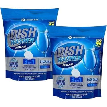 Imagem de Kit 2 Sabão Detergente Lava Louças Dish Washer 96 Pastilhas
