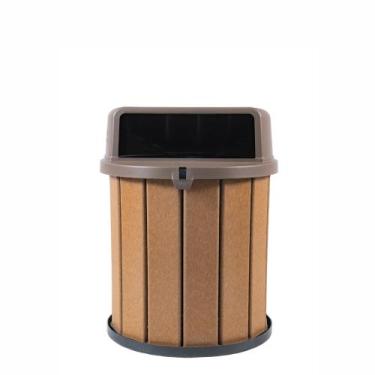 Imagem de Lixeira Madeira Plástica 62 Litros - MBS, Marrom