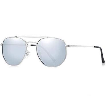 Imagem de Óculos de Sol Masculino BARCUR Retro Hexágono Polarizado Proteção uv40