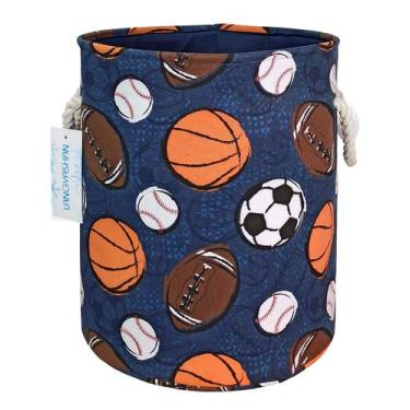 Imagem de Cesta de Roupa Dobrável LANGYASHAN - Tecido Canvas - Estampa de Jogo d