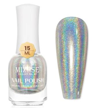 Imagem de Verniz de Unhas MIZHSE Holográfico Prata com Glitter - 15ml