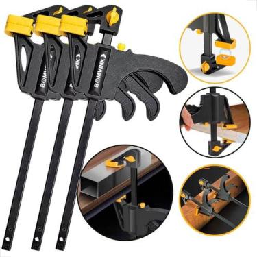 Imagem de Kit 3 Grampo Sargento de Aperto Rápido Speed 10 Polegadas Para Marcena