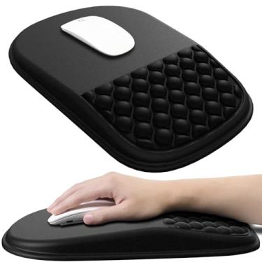 Imagem de JIKIOU Mouse pad ergonômico suporte de pulso com design de massagem, descanso de pulso de espuma de memória, alívio da dor com base de poliuretano antiderrapante, mouse pads para mouse sem fio 30 x 20