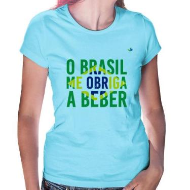 Imagem de Baby Look O Brasil me obriga a beber - Foca na Moda, Azul bebê, GG