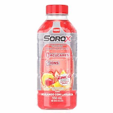 Imagem de Sorox Morango com Laranja Bebida Hidratante Zero Açúcar com 8 Íons e Zinco para Imunidade, Baixa Caloria, Eletrolitos para Hidratação e Energia, Refrescante e Nutritiva 550ml