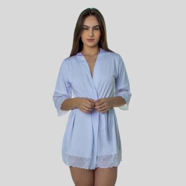 Imagem de Robe de luxo sexy noiva feminino detalhe em renda - ALTIE, Branco, GG