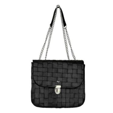 Imagem de Bolsa Feminina Transversal Média Preta Magicc Bolsas B-233