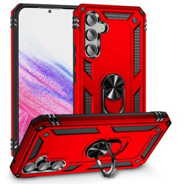 Imagem de Eaglecell - Para Samsung Galaxy A16 5G (SM-A166) - Capa de telefone Defender à prova de choque com suporte de anel - RS3 Vermelho