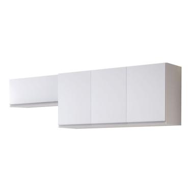 Imagem de Conjunto de Armários Aéreo Cozinha Planejada Lux 120cm e 70cm 100% MDF Branco TX Fosco - Abmaza