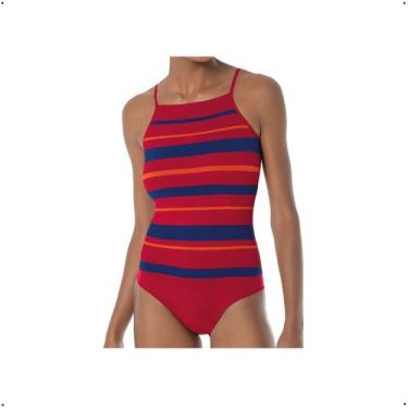 Imagem de Body Canelado Listrado Ultraleve DeMillus 098233, Carmim, UN
