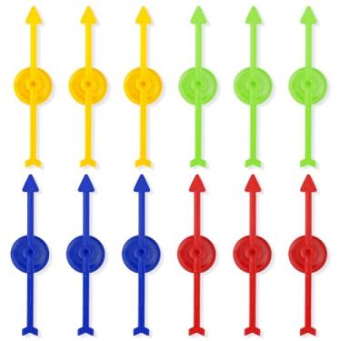 Imagem de NQEUEPN 12pcs Arrow Game Spinners, 3.94in 4 Colors Plastic Spinners Pointer for Classroom Board Game Spinners Wheel for Activities DIY Projects