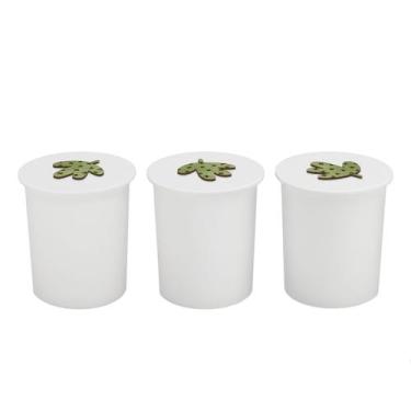 Imagem de Trio de Potes Kit Higiene Bebê Quarto Lavável Safari Zoo - Neném na Nu