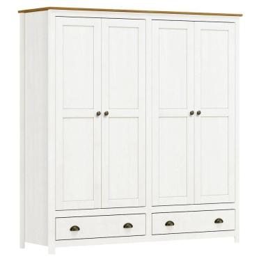 Imagem de Guarda Roupa Solteiro Topázio 4 Portas E 2 Gavetas Branco-freijó - Finestra Móveis Branco-freijó