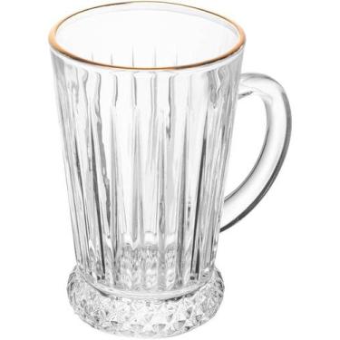 Imagem de Taça Avulsa 210ml Para Cappuccino Deli Diamante Com Fio Dourado Em Cri