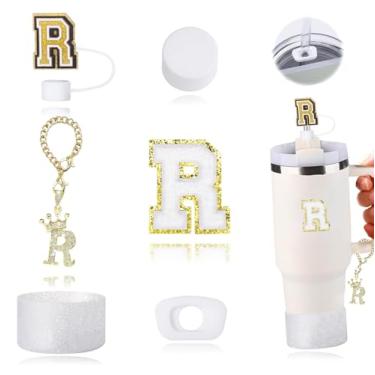 Imagem de Conjunto de acessórios para copos Stanley, incluindo 1 alça de alça de garrafa de água, 1 bota de copo Stanley de silicone, 1 capa de canudo de silicone, 2 pingentes Stanley para copo Stanley de 1,134