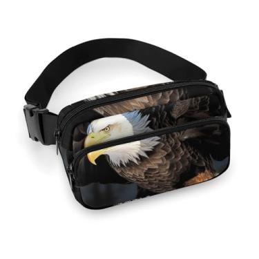 Imagem de Bolsa de cinto pochete bolsa de cintura 3D águia careca bolsas transversais para mulheres, bolsa de bumbum em todos os lugares, bolsa de cinto