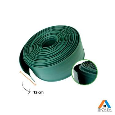 Imagem de Limitador De Grama C/ Borda Gerplast 120mm X 25m Verde