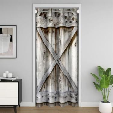 Imagem de meiyoeat Cortina de porta de madeira para privacidade de entrada para 106 x 213 cm 1 painel infantil rústico capa de porta de armário de celeiro para meninos meninas adolescentes fazendas