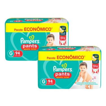 Imagem de Kit 2 Fralda Pampers Pants Ajuste Total Tamanho G 94 Unidades Descartá