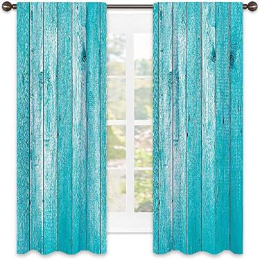 Imagem de Cortinas blackout turquesa para quarto - isolamento térmico, economia de energia e redução de ruído, L 132 x C 239 cm turquesa