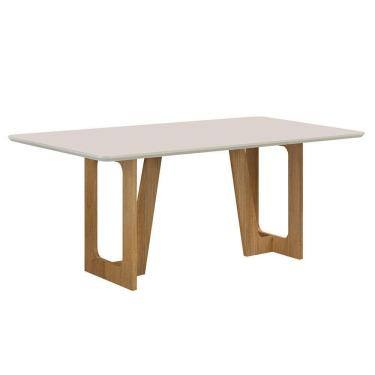 Imagem de Mesa De Jantar 160cmx80cm Tampo De 25mm Luna Valdemoveis Cinamomo/off White