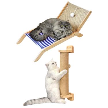 Imagem de Cadeira de praia para gatos com Arranhador