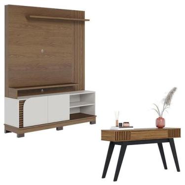 Imagem de Estante Home Theater Jurerê 1.5 Amendôa Off White Matte com Aparador p