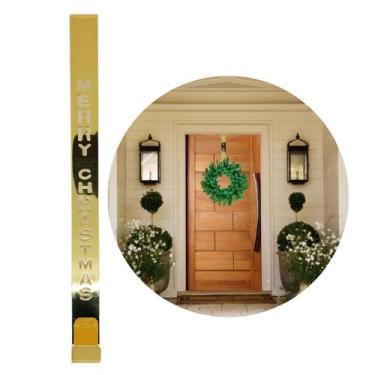 Imagem de Suporte Para Guirlanda Metal Dourado Merry Christmas 31cm Encaixe Port