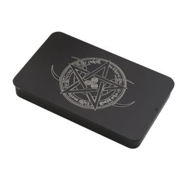 Imagem de Caixa de cartão de tarô, estojo de armazenamento de ferro para cartas de tarô de tamanho padrão - acessório de jogo de mesa, caixa de organização portátil para festa escolar, viajar para casa