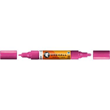 Imagem de MOLOTOW ONE4ALL Marcador de bomba dupla de acrílico, pontas de 1,5 mm e 4 mm, magenta, 1 cada (227,438)