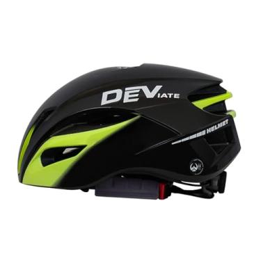 Imagem de oshhni Capacete de bicicleta feminino e masculino, acessórios para ciclismo, forros removíveis, equipamento portátil para capacete de bicicleta para, Amarelo
