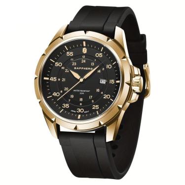 Imagem de Relógio Aço Inoxidável, Resistente à água Até 50m, Mostrador Analógico Dourado Preto