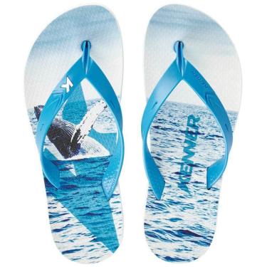 Imagem de Chinelo Kenner Summer Baleia Masculino - Branco e Azul