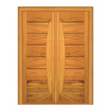 Imagem de Porta Dupla de Abrir Pavuna - Madeira Maciça - Angelim