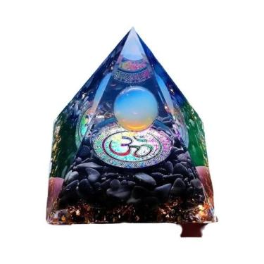 Imagem de Pirâmide De Orgônio De Ametista E Peridoto, Cristal De Cura Com Energi