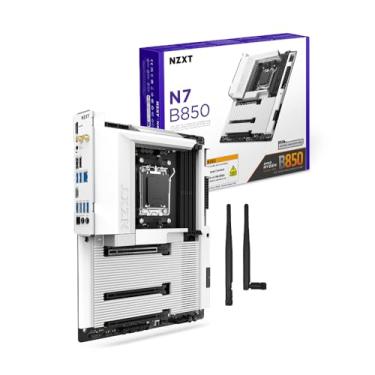 Imagem de NZXT Placa mãe para jogos N7 B850 - AMD B850 AM5 ATX para Ryzen 9000/8000/7000-16+2+1, DDR5, 3X M.2, PCIe 5.0, Wi-Fi 6E, LAN de 2,5 GbE - NVME M.2 com trava de liberação rápida - cobertura completa