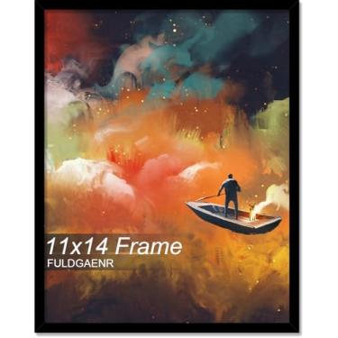 Imagem de FULDGAENR Porta-retrato 28 x 35,5 cm, molduras pretas para certificado de pôster de foto de 28 x 35,5 cm, moldura de parede/mesa de alta transparência com visor vertical horizontal (preto | 28 x 35,5